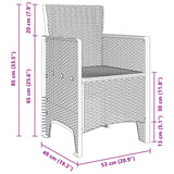 Set da Pranzo per Giardino 15 pcs Marrone Rattan Polt