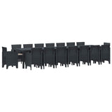 Set da pranzo da giardino con cuscini 17 pcs Antracite PP
