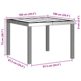 Set da Pranzo per Giardino 3 pcs Marrone Polipropilene