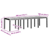 Set da Pranzo per Giardino 11 pcs Antracite Plastica