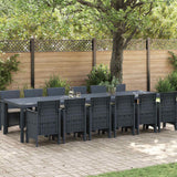 Set da Pranzo per Giardino 13 pcs Antracite Rattan Polt