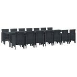 Set da pranzo da giardino con cuscini 15 pcs Antracite PP