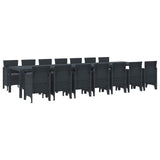 Set da pranzo da giardino con cuscini 15 pcs Antracite PP