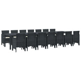 Set da pranzo da giardino con cuscini 15 pcs Antracite PP