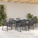 Set da Pranzo per Giardino 7 pcs Antracite polyrattan