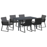 Set da Pranzo per Giardino 7 pcs Antracite polyrattan