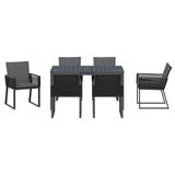Set da Pranzo per Giardino 7 pcs Antracite polyrattan