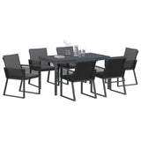 Set da Pranzo per Giardino 7 pcs Antracite polyrattan