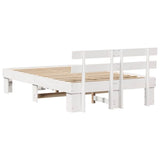 Struttura del letto Bianco 135 x 190 cm Pino massello