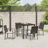 Set da Pranzo per Giardino 5 pcs Marrone e Nero Rattan in PE