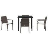 Set da Pranzo per Giardino 5 pcs Marrone e Nero Rattan in PE