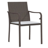 Set da Pranzo per Giardino 5 pcs Marrone e Nero Rattan in PE