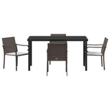 Set da Pranzo per Giardino 5 pcs Marrone e Nero Rattan in PE