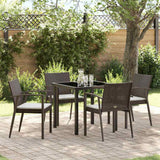 Set da Pranzo per Giardino 5 pcs Marrone e Nero Rattan in PE