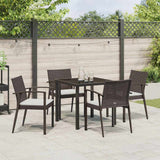 Set da Pranzo per Giardino 5 pcs Marrone e Nero Rattan in PE