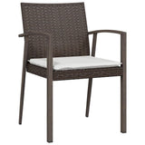 Set da Pranzo per Giardino 5 pcs Marrone e Nero Rattan in PE