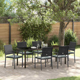 Set da Pranzo per Giardino 7 pcs Nero e Grigio Chiaro