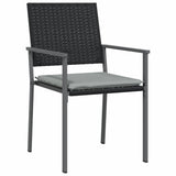 Set da Pranzo per Giardino 9 pcs Nero e Grigio Chiaro