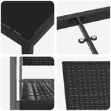 Set da Pranzo per Giardino 7 pcs Nero Rattan in PE