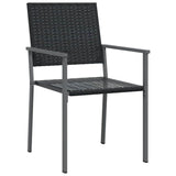 Set da Pranzo per Giardino 7 pcs Nero Rattan in PE