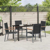 Set da Pranzo per Giardino 5 pcs Nero