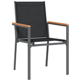 Set da Pranzo per Giardino 5 pcs Nero