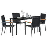 Set da Pranzo per Giardino 5 pcs Nero
