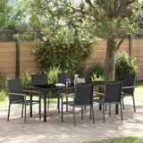 Set da Pranzo per Giardino 7 pcs Nero