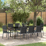 Set da Pranzo per Giardino 9 pcs Nero