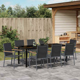Set da Pranzo per Giardino 9 pcs Nero