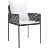 Set da Pranzo per Giardino 7 pcs Marrone e Nero Rattan in PE