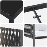 Set da Pranzo per Giardino 9 pcs Marrone e Nero Rattan in PE