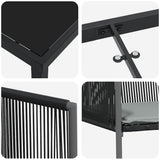 Set da Pranzo per Giardino 5 pcs Nero Rattan in PE