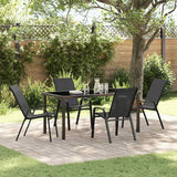Set da Pranzo per Giardino 5 pcs Nero