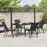 Set da Pranzo per Giardino 5 pcs Nero