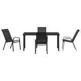 Set da Pranzo per Giardino 5 pcs Nero