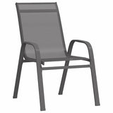 Set da Pranzo per Giardino 5 pcs Grigio e Nero