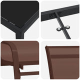 Set da Pranzo per Giardino 5 pcs Marrone e Nero