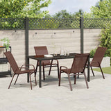 Set da Pranzo per Giardino 5 pcs Marrone e Nero