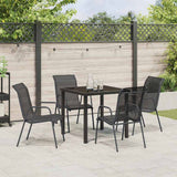 Set da Pranzo per Giardino 5 pcs Nero