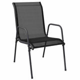Set da Pranzo per Giardino 5 pcs Nero