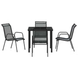 Set da Pranzo per Giardino 5 pcs Nero