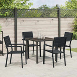 Set da Pranzo per Giardino 5 pcs Nero