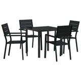Set da Pranzo per Giardino 5 pcs Nero