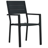 Set da Pranzo per Giardino 5 pcs Nero