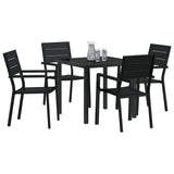 Set da Pranzo per Giardino 5 pcs Nero