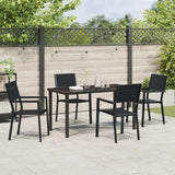 Set da Pranzo per Giardino 5 pcs Nero