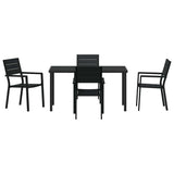 Set da Pranzo per Giardino 5 pcs Nero