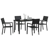 Set da Pranzo per Giardino 5 pcs Nero