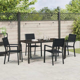 Set da Pranzo per Giardino 5 pcs Nero